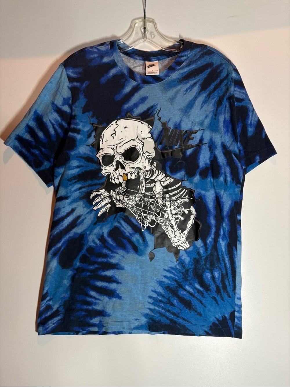 Nike Blue Tie-Dye Skull Graphic Tee